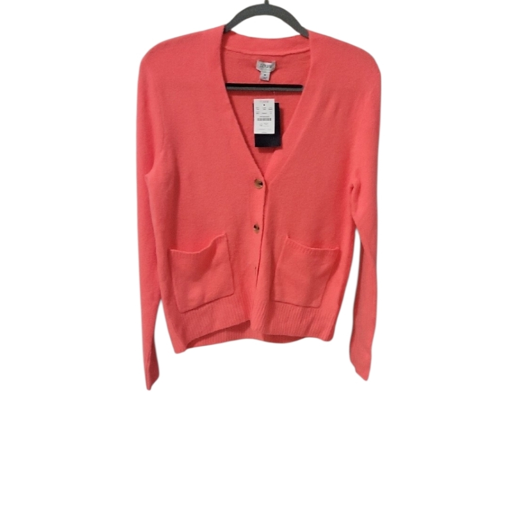 J. Crew Coral Wool Cardigan Sweater- Medium